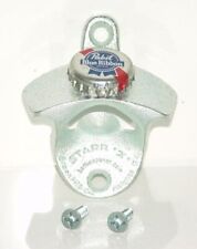 STARR BOTTLE OPENER Pabst Blue Ribbon & MAGNETIC CAP CATCHER Wall Mount Bar Beer picture
