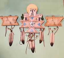 Native American Beaded Thunderbird Clock, TESTED and WORKS, Bird Chirping Sounds picture