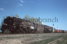 A- Duplicate RR slide: UP Steam #X-3712 double-headed freight;  1940's picture