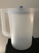 New Tupperware Push Button Seal Gallon Sheer Pitcher Blue Lid 2QT picture