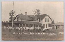 Parkview Resort Lake Itasca MN Minnesota People Swinging RPPC Postcard picture