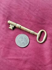 Outstanding Old Brass Key☆ Neat Heavy Thick Metal Skeleton Key picture