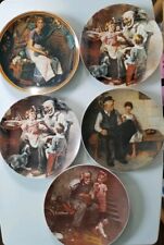 5 Norman Rockwell Edwin M Knowles Collector Plates Each Numbered and Titled  picture