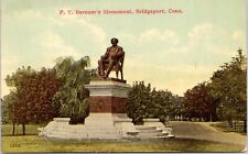 c1910s Bridgeport CT P.T. Barnum's Monument Showman Politician UNP Postcard 465b picture