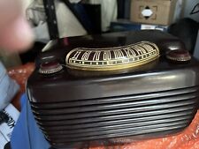 1946 Philco Hippo Brown Art Deco Bakelite 6-Tube AM Radio Model 46-420 10629B picture