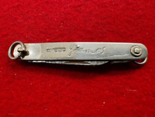 RARE WILLIAM NEEDHAM RING KNIFE 1928, STERLING SCALES, 2 BLADES (843) picture