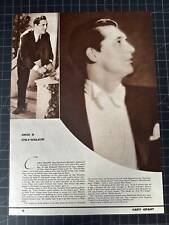 Rare Vintage 1936 Cary Grant Portrait + Bio - Old Hollywood picture
