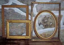 vintage antique gold wood picture frame lot wall decor picture