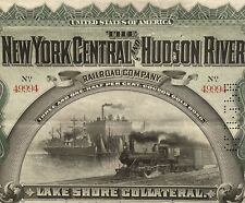 Antique 1898 NY Central & Hudson River Railroad Gold Bond Certificate W/Coupons picture