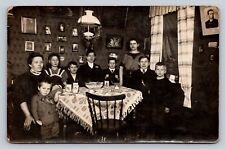 RPPC Family People Dining Room Table Real Photo P176 picture