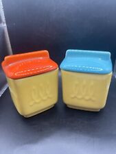 Vintage Franciscan Ware Ceramic Spice Or Condiment Jars with Lids USA - Set Of 2 picture