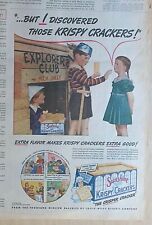 1941 newspaper ad for Sunshine Krispy Crackers - Kids discover, extra flavor picture