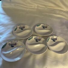 Shuangho 1980s Heavy Duty Melamine Round Split Small Dishes Irises Taiwan picture