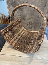 Vintage Wicker Firewood Holder Basket/ Wildflower Gathering Basket farmhouse picture