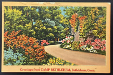 Greetings Camp Bethlehem Connecticut Vintage Postcard Posted 1956 picture
