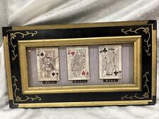 Vintage Playing Card Display Unique Decor Bar Man Cave Game Room Club 14” X 8” picture