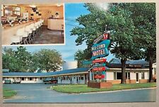 Postcard Plattsburgh NY - c1950s Rector's Midtown Motel - Coffee Shop Counter picture