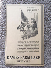 Vintage 1945 WW2 V-E Newspaper Advertising Print Ad New City NY Davies Farm Lake picture