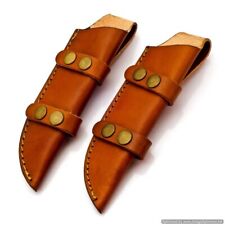 LOT OF 2 Custom Handmade Knife Leather Sheaths For Right Handed Person C55 picture