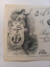 1881 Portland Maine Bank Check Beautiful Woman & Anchor Vignette Artwork 🎨  picture