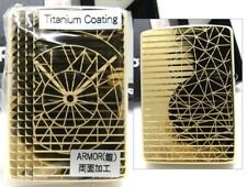 Armor Polygon Clock Double Sides Engraved Gold Titanium ZIPPO 2021 MIB Rare picture