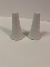Vintage Mcm White Plastic Salt And Pepper Shakers  picture