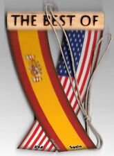 Rear view mirror car flags Spain and USA Spanish unity flagz for inside the car picture
