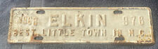 Vintage 1968 Elkin License Plate Topper Best Little Town In Nc picture