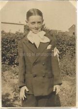 5 x 7  FOUND ANTIQUE PHOTO 20's 30's BOY Vintage B&W NOTE: FLAWED CORNERS 28 6 T picture