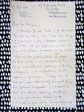 1938 SIR ERNEST BARKER Four Page HANDWRITTEN LETTER picture
