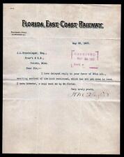 1900 Henry Flagler signs RARE Florida East Coast Railway Letter - Bold signature picture