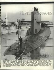 1961 Press Photo U.S. NavyÃ¢â‚¬s new submarine, the U.S.S. Theodore Roosevelt picture