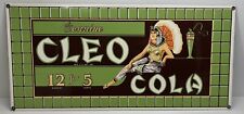 Genuine Cleo Cola 12 for 5 Cents Porcelain Advertising Sign - 20x9 picture