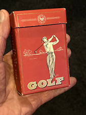 REALLY RARE  VINTAGE GOLF PIPE TOBACCO  BOX GOLFER CLUB ADVERTISING EMPTY ITALY picture