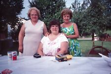 1984 Three Generations of Women Family Party Outside Vintage 35mm Slide picture
