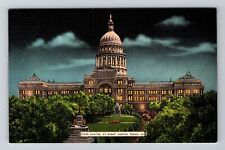 Austin TX-Texas, State Capital at Night, Vintage Postcard picture