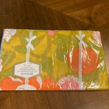 Vintage Wamsutta Supercale Plus Twin Fitted Sheet Floral Bright 70s Vibe NEW picture