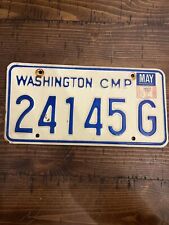 1980’s WASHINGTON State CMP License Plate  Tag # 24145G Vintage Old Car Camper picture