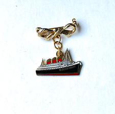 Vintage Antique Cunard  White Star Line Queen Mary Dangling Pin picture