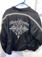 Harley Davidson Black Mesh Jacket 1 W Hoodie Liner GreyBlack Zip Up Riding picture