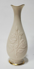 Vintage Lenox Sharon Rose Bud Vase Gold Trim 7
