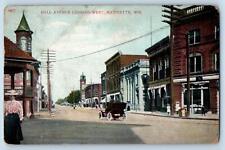 1908 Hall Avenue Looking West Classic Car Dirt Road Marinette Wisconsin Postcard picture