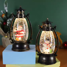 Set 2Pcs Unconventional Christmas Crystal Lamp Glow Snow Light Favorite Christma picture