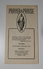 Vintage 1954 Christ Church, Unity Program Los Angeles, Prayer and Praise picture