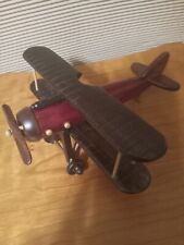 Vintage Wooden Airplane  Bi-Plane Model Home Decor picture