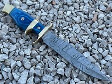 Custom Hand Made Damascus Steel Blade 12'' inch Hunting Knife Bowie Knife W/S, picture