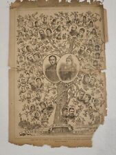 19th Century Buffalo Express Page Queen Victoria Coronation & Royal Family Tree  picture