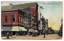 1907-1915 Harrisburg PA Market St. Street View Dauphin County Car DB Postcard picture