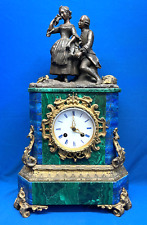 Antique French Vincenti Bronze Malacite And Lapis Mantel Clock picture