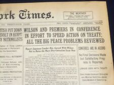 1919 MARCH 19 NEW YORK TIMES - WILSON AND PREMIERS IN CONFERENCE - NT 9289 picture